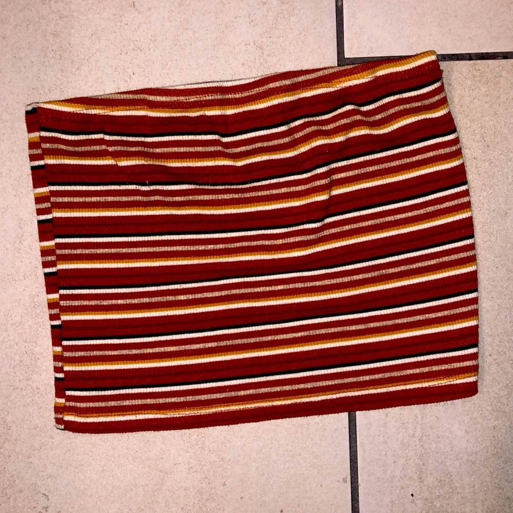 Small striped bandeau top